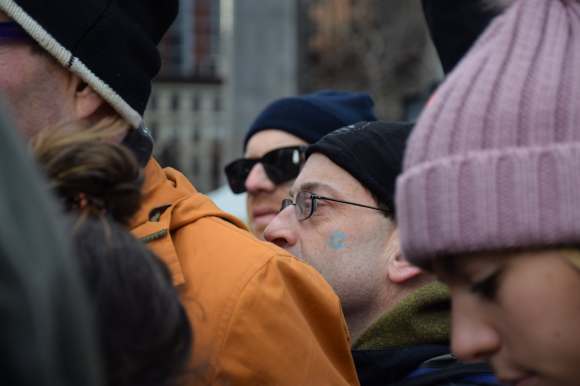 No Hate No Fear march NYC, view of people in crowd.